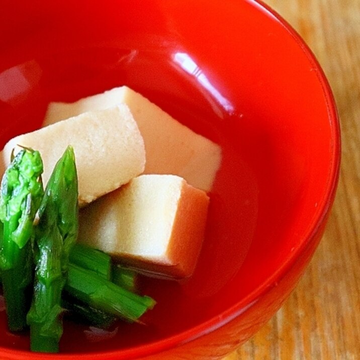 高野豆腐とアスパラの煮もの